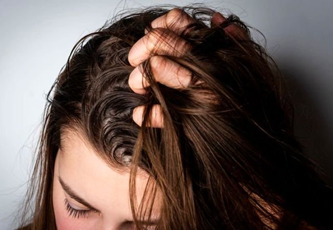 Oily hair