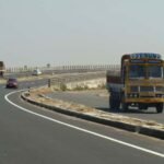 Colorful stones on highway