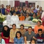 Family smiling in funeral
