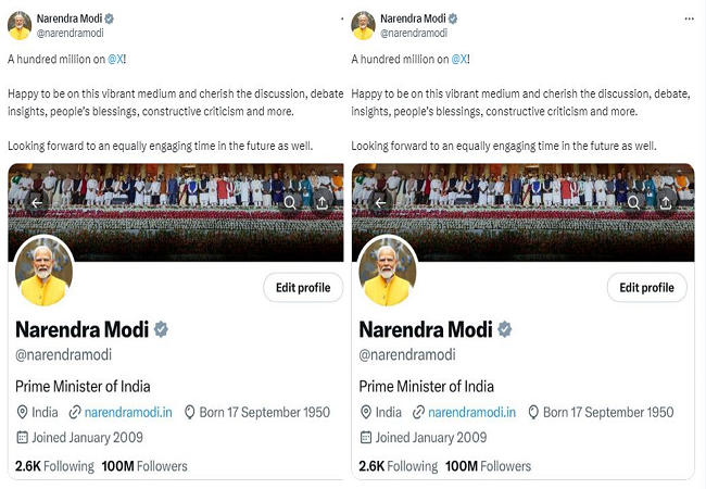 PM Modi followers on X