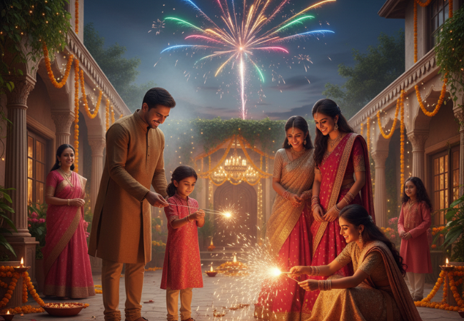 Friercrackers family diwali celebration